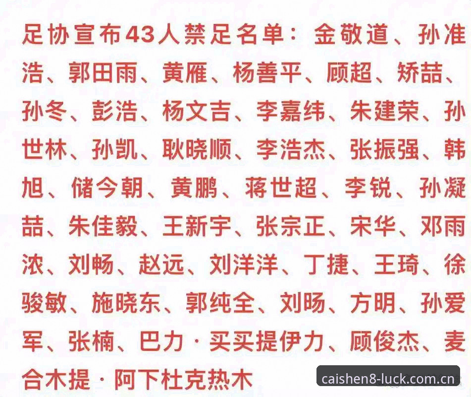 中国足协第三批禁足名单深度评测：从行业乱象看财神8平台用户如何理性观赛